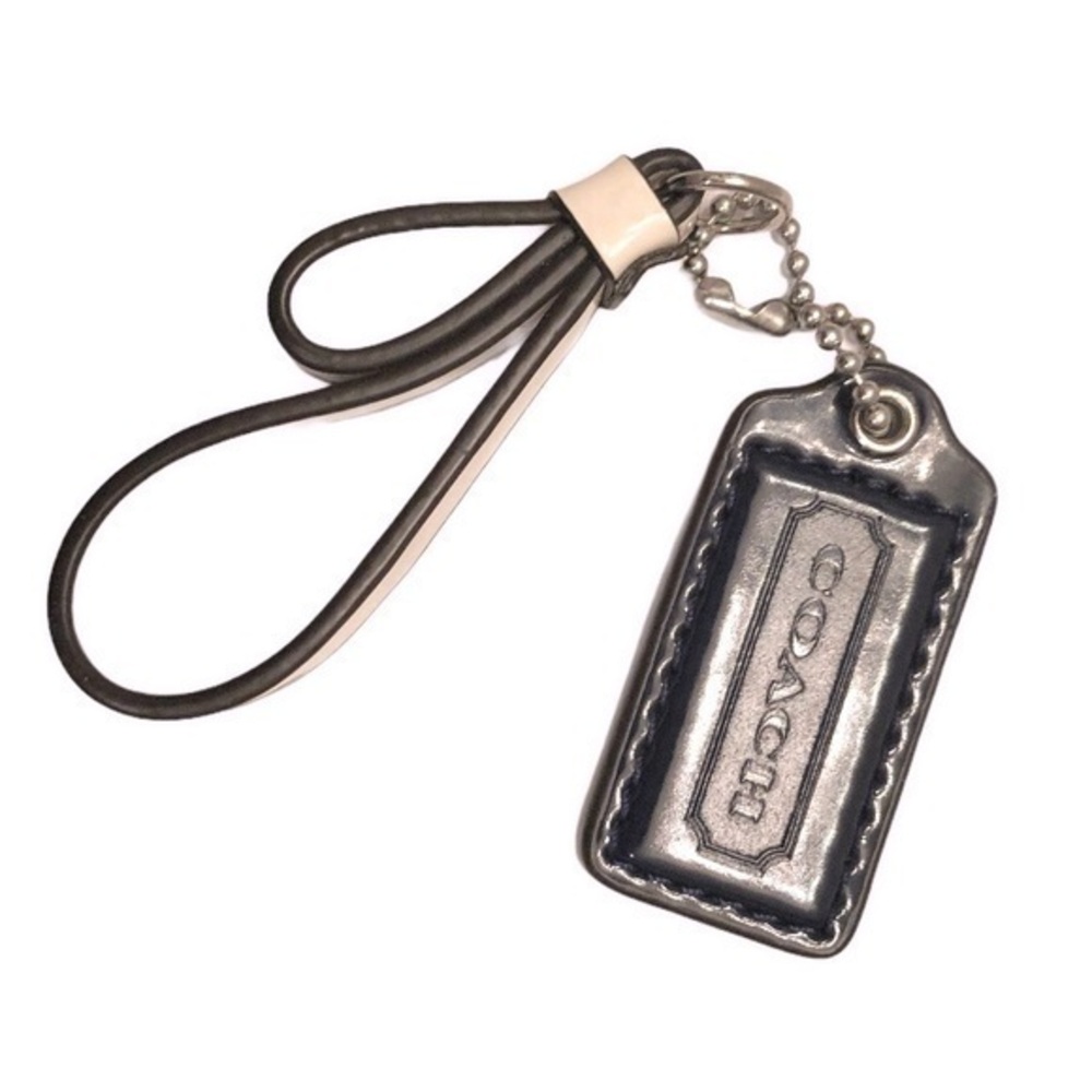 Coach blue white 2 pc purse hangtag charm